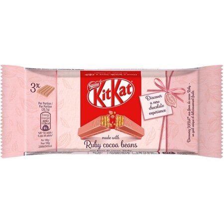 Nestlé Kit Kat Ruby Cocoa Beans 124,5g par 3 (lot de 6 soit 18 plaques)