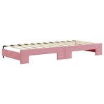 vidaXL Lit de jour avec lit gigogne et matelas rose 80x200 cm velours