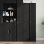 vidaXL Buffet haut noir 30x42 5x185 cm bois d'ingénierie