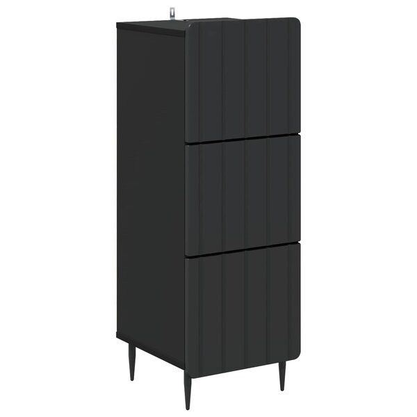 vidaXL Armoire à tiroirs Noir 33 x 34 5 x 92 cm Bois d'ingénierie
