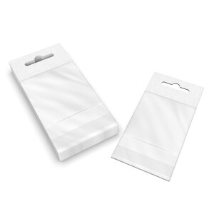 Lot de 250 65x60 mm sac transparent cellophane avec dispositif d'accrochage en rayon - 250