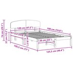 vidaXL Cadre de lit avec tête de lit Blanc 120x190 cm en Bois Massif de Pin