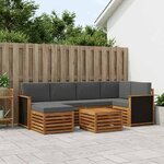 vidaXL Ensemble de canapé d'angle 6 Pièces Naturel et Anthracite