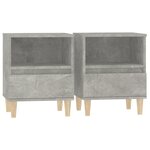 vidaXL Tables de chevet 2 Pièces Gris béton 40x35x50 cm