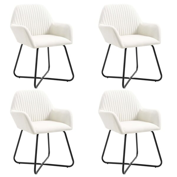 vidaXL Chaises à manger lot de 4 crème tissu