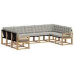 vidaXL Ensemble de canapés d'extérieur 9 Pièces Blanc et gris clair