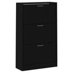vidaXL Armoire à chaussures Noir 63x24x103 cm Bois d'ingénierie