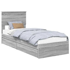 vidaXL Lit de Rangement Gris Sonoma 75 x 190 cm Bois d'ingénierie