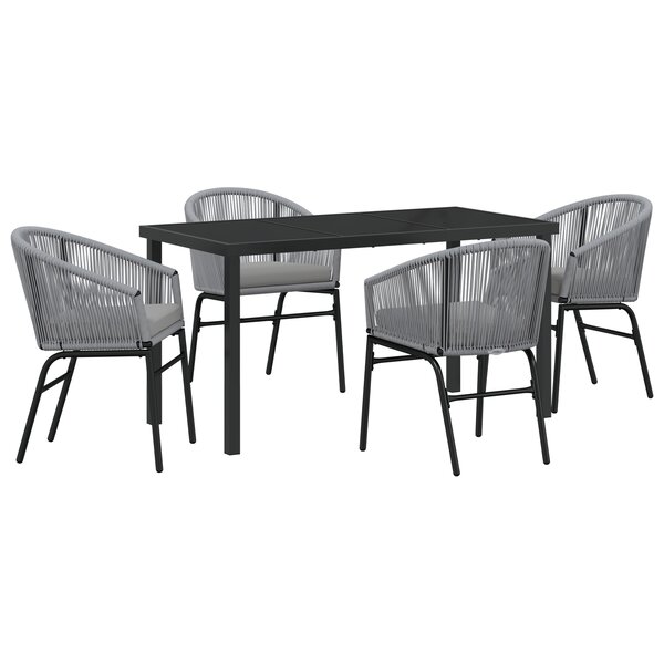 vidaXL Ensemble de salle à manger de jardin 5 pièces en poly rattan gris