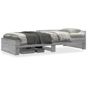 vidaXL Cadre de lit sans matelas sonoma gris 75x190 cm