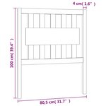 vidaXL Tête de lit Gris 80 5x4x100 cm Bois massif de pin