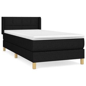 vidaXL Sommier à lattes de lit et matelas Noir 80x200 cm Tissu