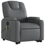 vidaXL Fauteuil inclinable de massage électrique gris similicuir