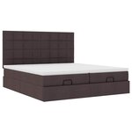 VidaXL Cadre de lit ottoman avec matelas marron foncé 200x200 cm tissu