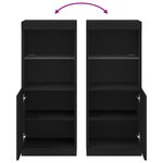 vidaXL Buffet avec lumières LED noir 41x37x100 cm