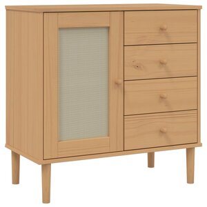 vidaXL Buffet SENJA aspect rotin marron 80x40x80 cm bois massif de pin