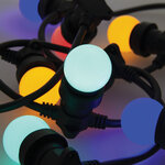 Guirlande guinguette led noire  x10 ampoules rvb e27 incluses  5m extensible