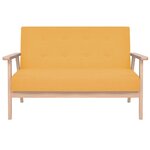vidaXL Canapé à 2 places Tissu Jaune