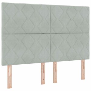 vidaXL Lit à ressort LED avec matelas Gris clair 140 x 200 cm tissu