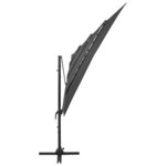 vidaXL Parasol à 4 niveaux avec mât en aluminium Anthracite 250x250 cm