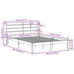 vidaXL Cadre de lit et tête de lit sans matelas 135x190 cm