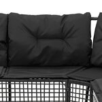 vidaXL Canapé de jardin et coussins et repose-pied en forme de L rotin