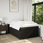 vidaXL Sommier à lattes de lit avec matelas noir 120x190 cm tissu