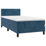 vidaXL Sommier à lattes de lit avec matelas LED Bleu foncé 100x200 cm
