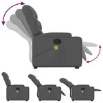 vidaXL Fauteuil de massage inclinable Gris foncé Tissu