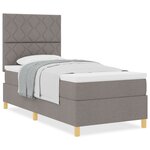 vidaXL Lit à ressorts avec matelas taupe 100x200 cm tissu