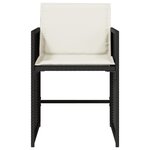 vidaXL Chaises de jardin lot de 4 avec coussins noir résine tressée