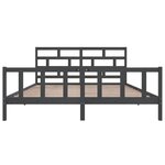 vidaXL Cadre de lit sans matelas gris bois massif 200x200 cm