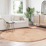 vidaXL Tapis Shaggy à poils longs NAVARRA beige 200x200 cm polyester