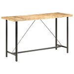 vidaXL Table de bar 180x70x107 cm Bois de manguier brut