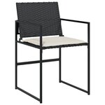 vidaXL Ensemble à manger de jardin 15 Pièces coussins noir résine tressée
