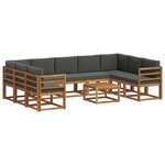 vidaXL Ensemble de canapés d'extérieur 10 Pièces Naturel et Anthracite