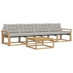vidaXL Ensemble de canapés d'extérieur 5 pc Blanc et gris clair