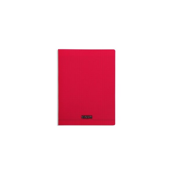 Cahier 192 pages seyès 90 g  couverture polypropylène rouge  format 24 x 32 cm calligraphe