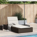 vidaXL Transat avec coussin flottant marron résine tressée