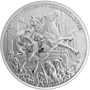 Monnaie BLACK HORSE Four Horsemen of the Apocalypse 1 Oz Argent 5 Thalers Carpathians 2026 (PRÉCOMMANDE)