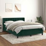 vidaXL Sommier à lattes de lit et matelas Vert foncé 140x190cm Velours