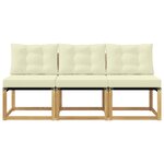 vidaXL 3 Pièce Sofa de milieu extérieur