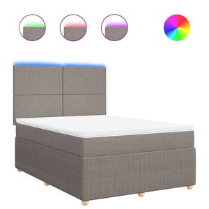vidaXL Sommier à lattes de lit avec matelas Taupe 140x200 cm Tissu