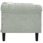 vidaXL Canapé à 2 places gris clair velours