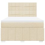vidaXL Sommier à lattes de lit avec matelas Crème 160x200 cm Tissu