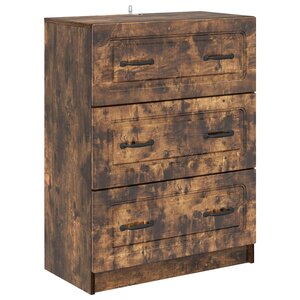 vidaXL Armoire à tiroirs Chêne fumé 66 x 34 5 x 87 cm