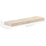 vidaXL Coussin de plancher de palette Coton 120x40x7 cm Beige