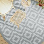 vidaXL Tapis d'extérieur gris Ø200 cm PP