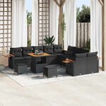 vidaXL Ensemble de canapé de jardin 13 Pièces Noir 80 x 80 x 71 cm