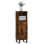 vidaXL Armoire de bain chêne fumé 30x30x100 cm bois d'ingénierie